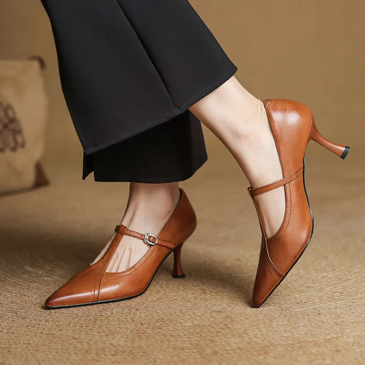 Amara Genuine Leather Heels