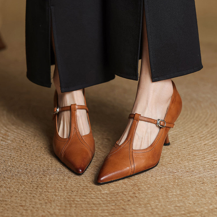 Amara Genuine Leather Heels