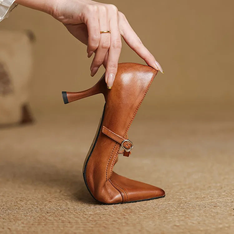 Amara Genuine Leather Heels