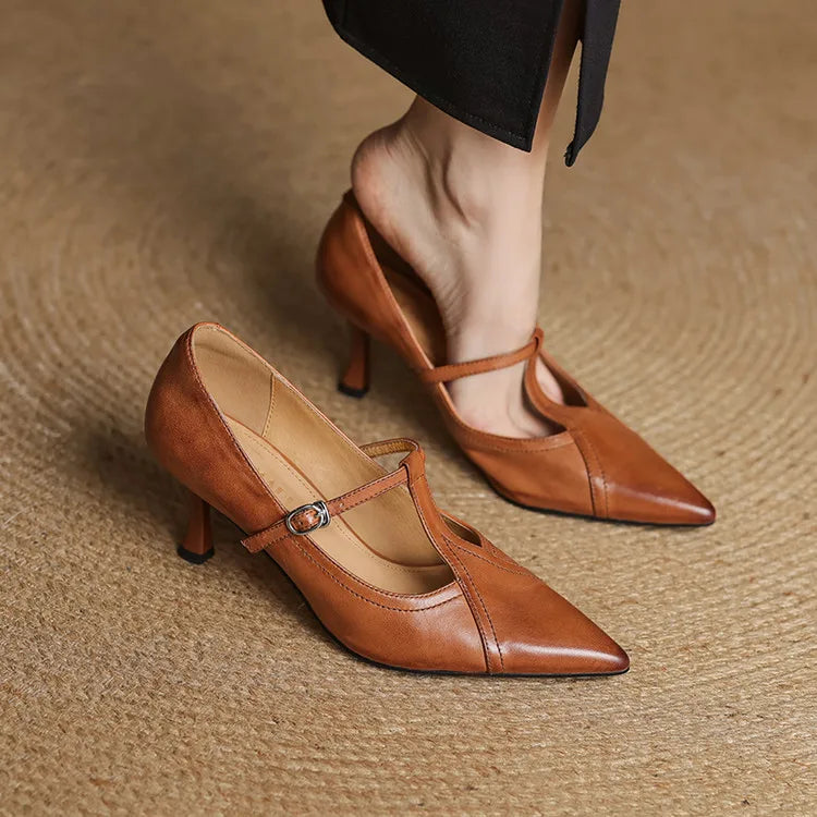 Amara Genuine Leather Heels