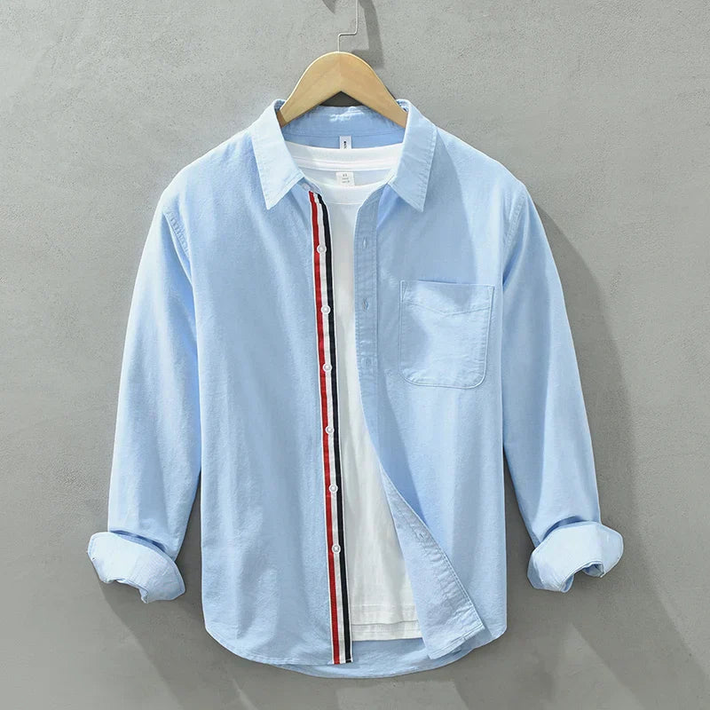 Henley Linen Hooded Shirt