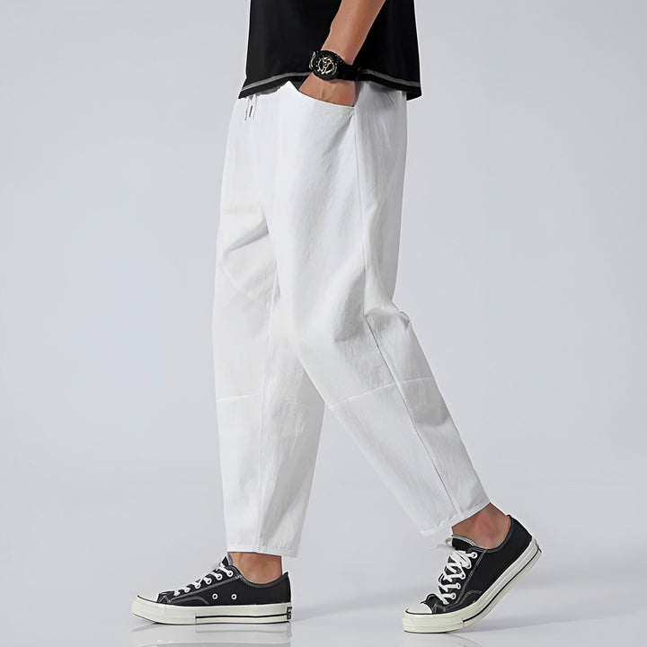 Metro Ease Cropped Cotton Pants
