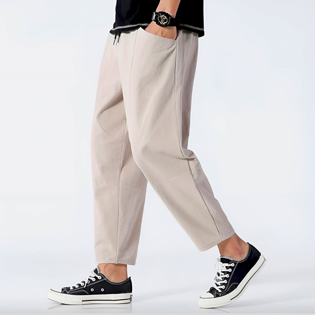 Metro Ease Cropped Cotton Pants