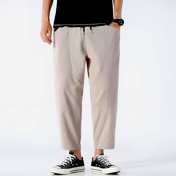 Metro Ease Cropped Cotton Pants