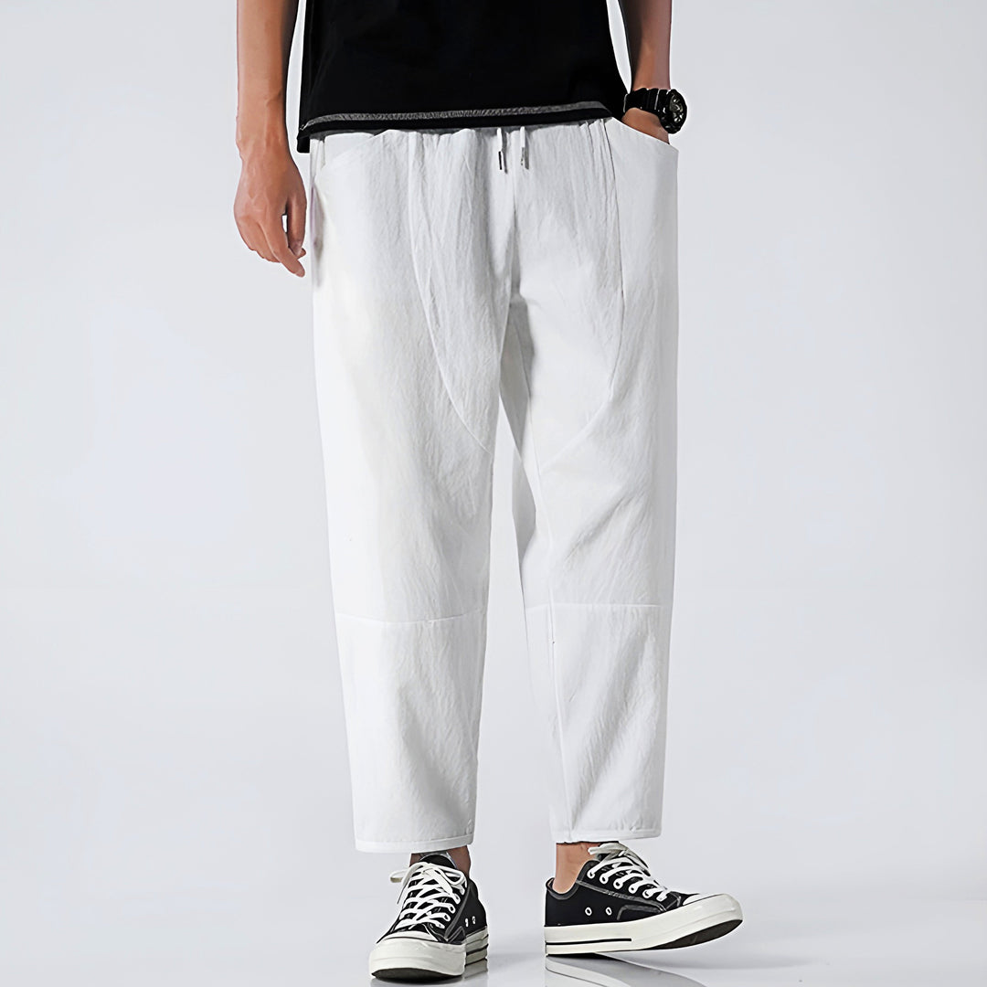 Metro Ease Cropped Cotton Pants