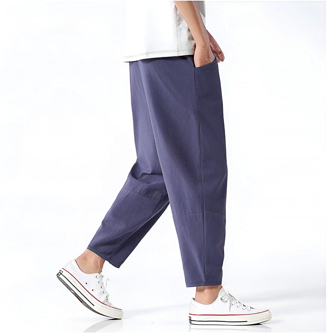 Metro Ease Cropped Cotton Pants