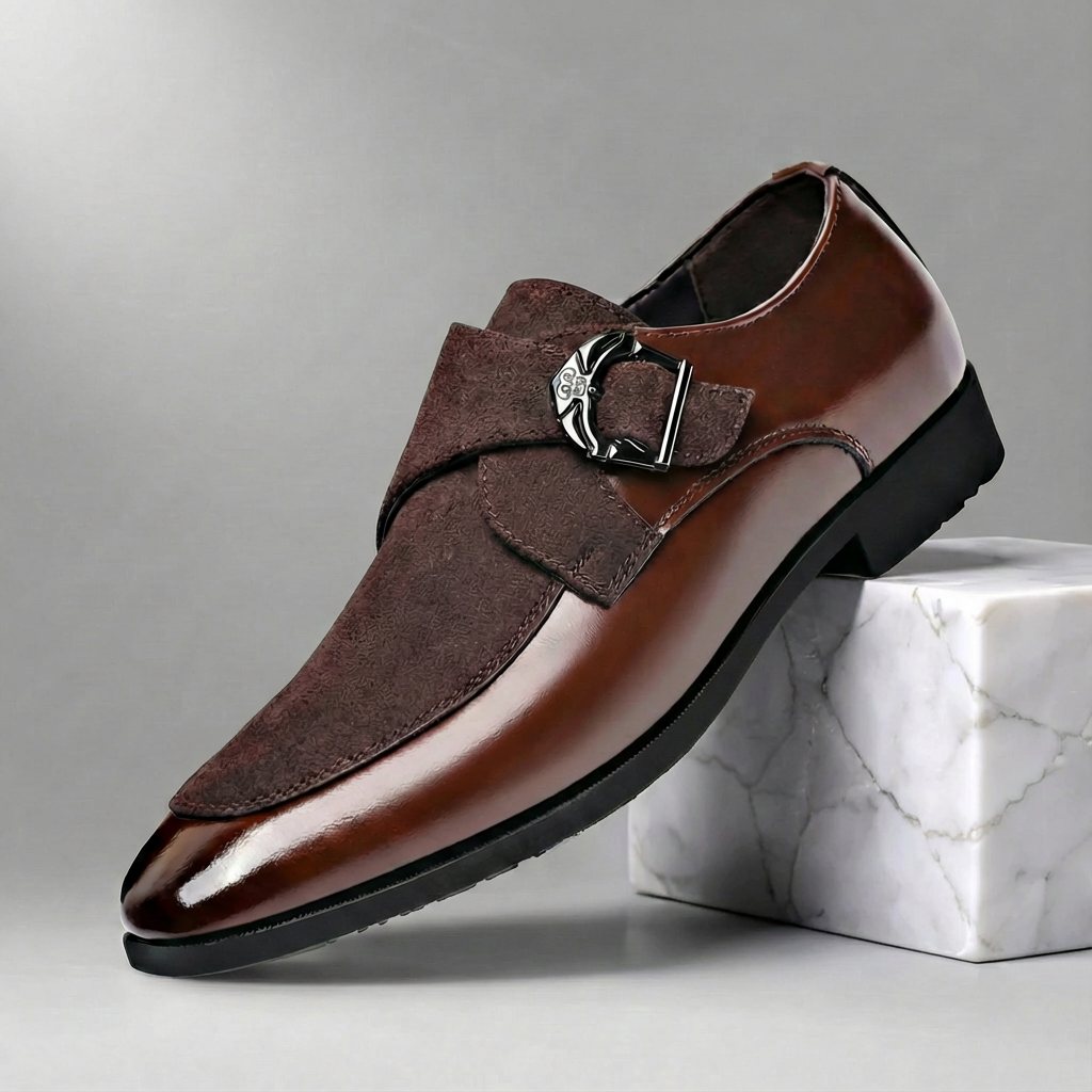 Robert Leather Monk Strap Shoes