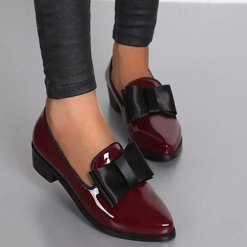 Sorelle Patent Leather Bow Flats