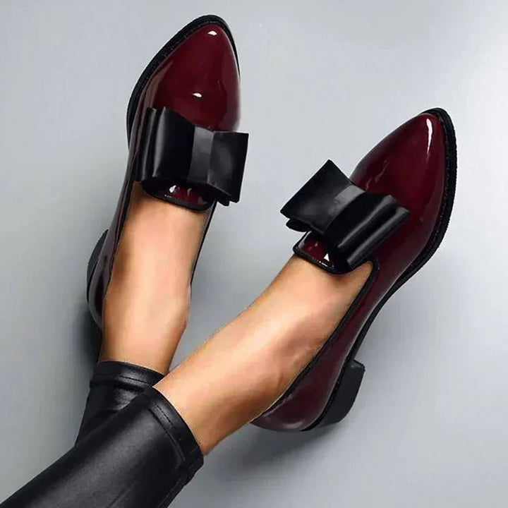 Sorelle Patent Leather Bow Flats