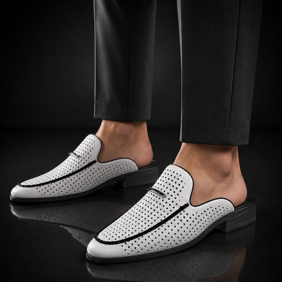 Stefano Genuine Leather Mules